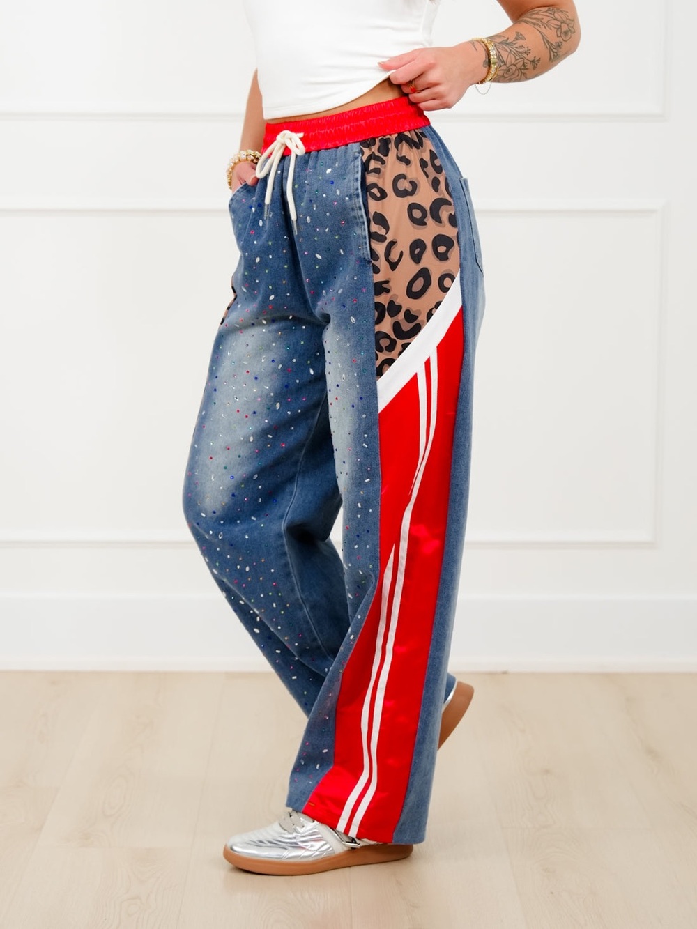 Davi & Dani - Joggers Crystal Denim Track Pants
